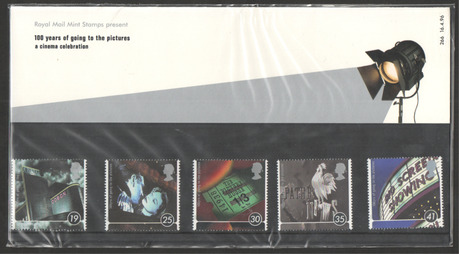 (image for) 1996 Centenary Of Cinema Royal Mail Presentation Pack 266
